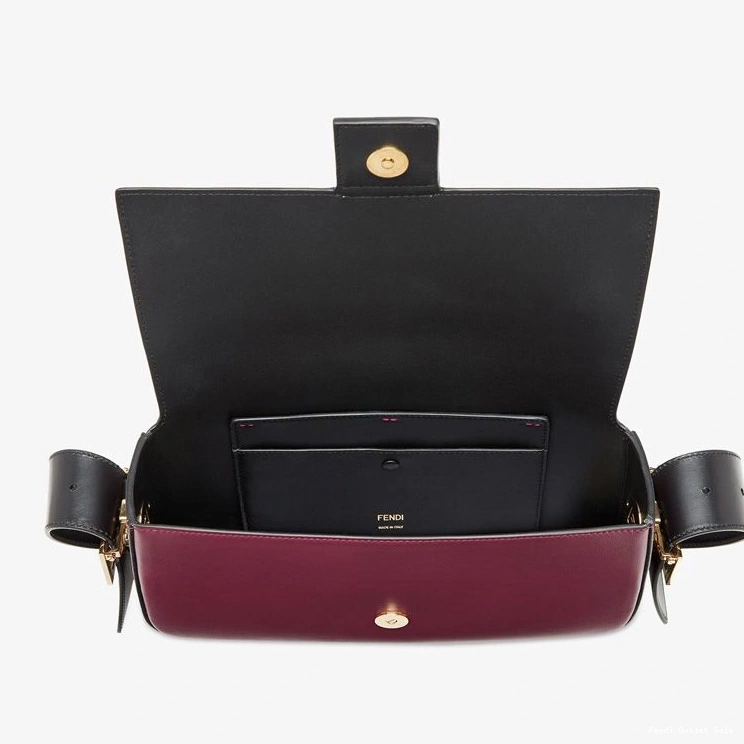 Affordable Baguette Burgundy Nappa Fendi Leather Medium Twist In Bag 0715